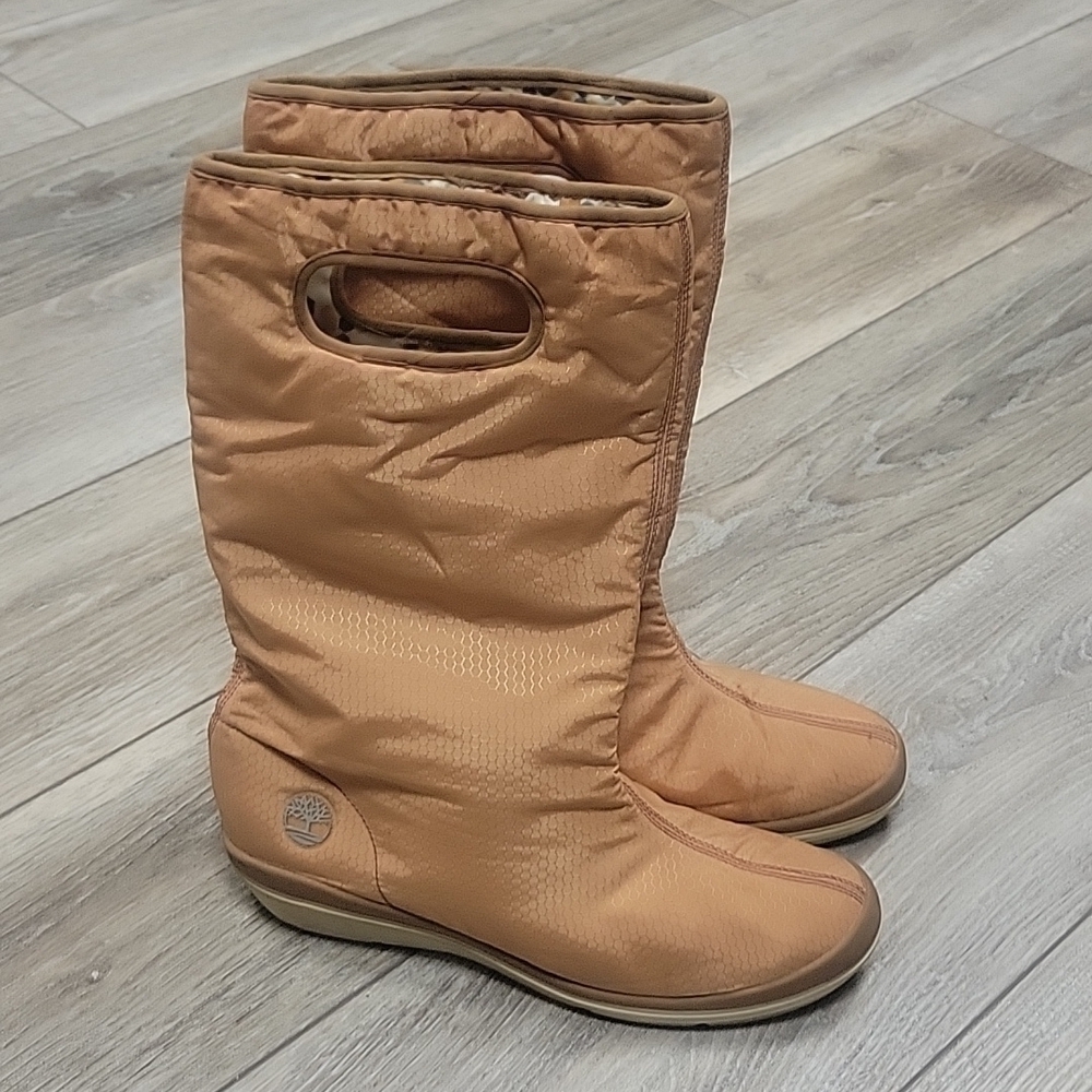 Timberland Golden Nylon Pull On Wedge Rain Boots Size 9